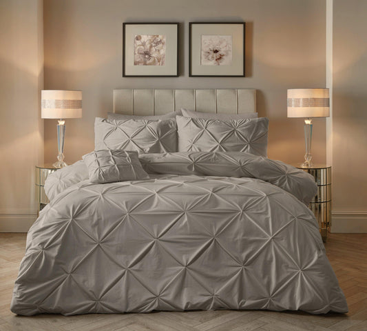 Velvet Pintuck Duvet Cover Set - Linen - Bedding Park