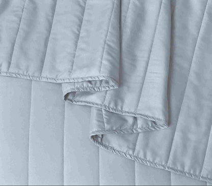 Quilted Stripe Bedspread - Spa Blue - Bedding Park