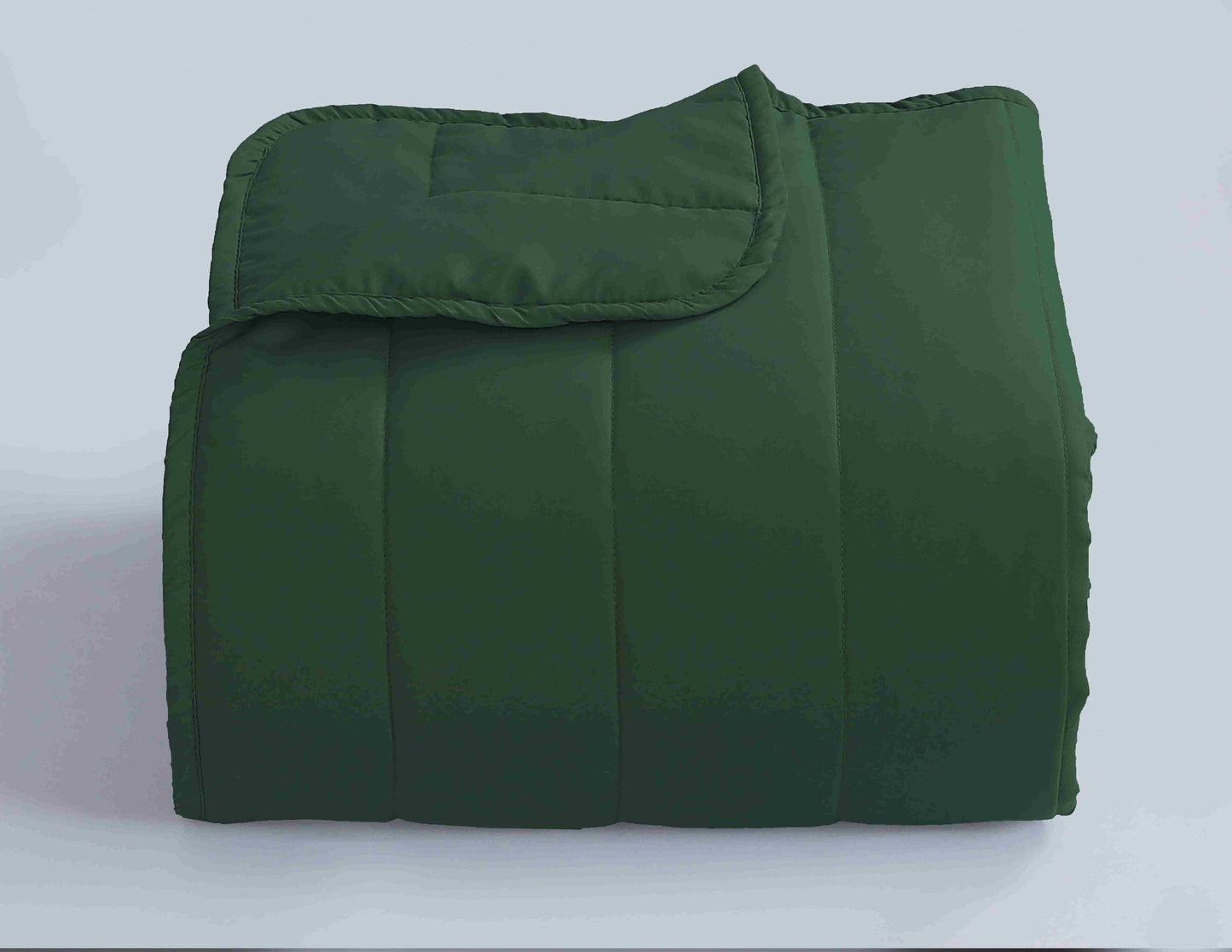 Quilted Stripe Bedspread - Bottle Green - Bedding Park