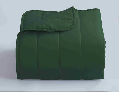 Quilted Stripe Bedspread - Bottle Green - Bedding Park