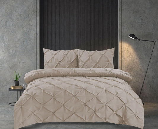 Pintuck Duvet Cover Set- Linen - Bedding Park