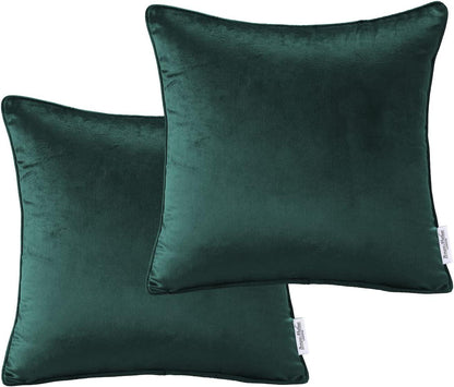 Velvet Cushion Covers - Bottle Green - Bedding Park
