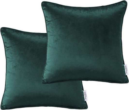 Velvet Cushion Covers - Bottle Green - Bedding Park