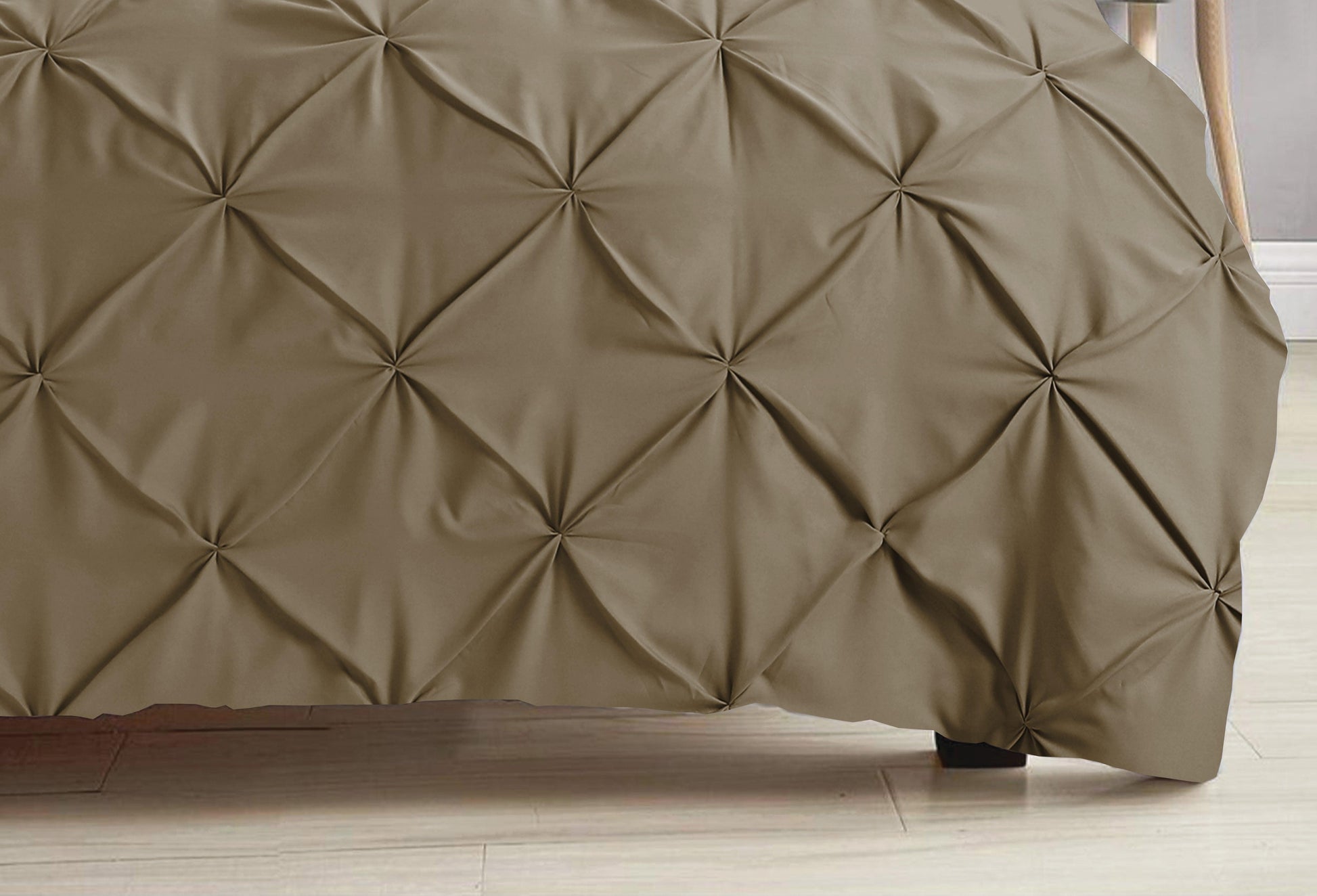 Pintuck Duvet Cover Set- Taupe - Bedding Park