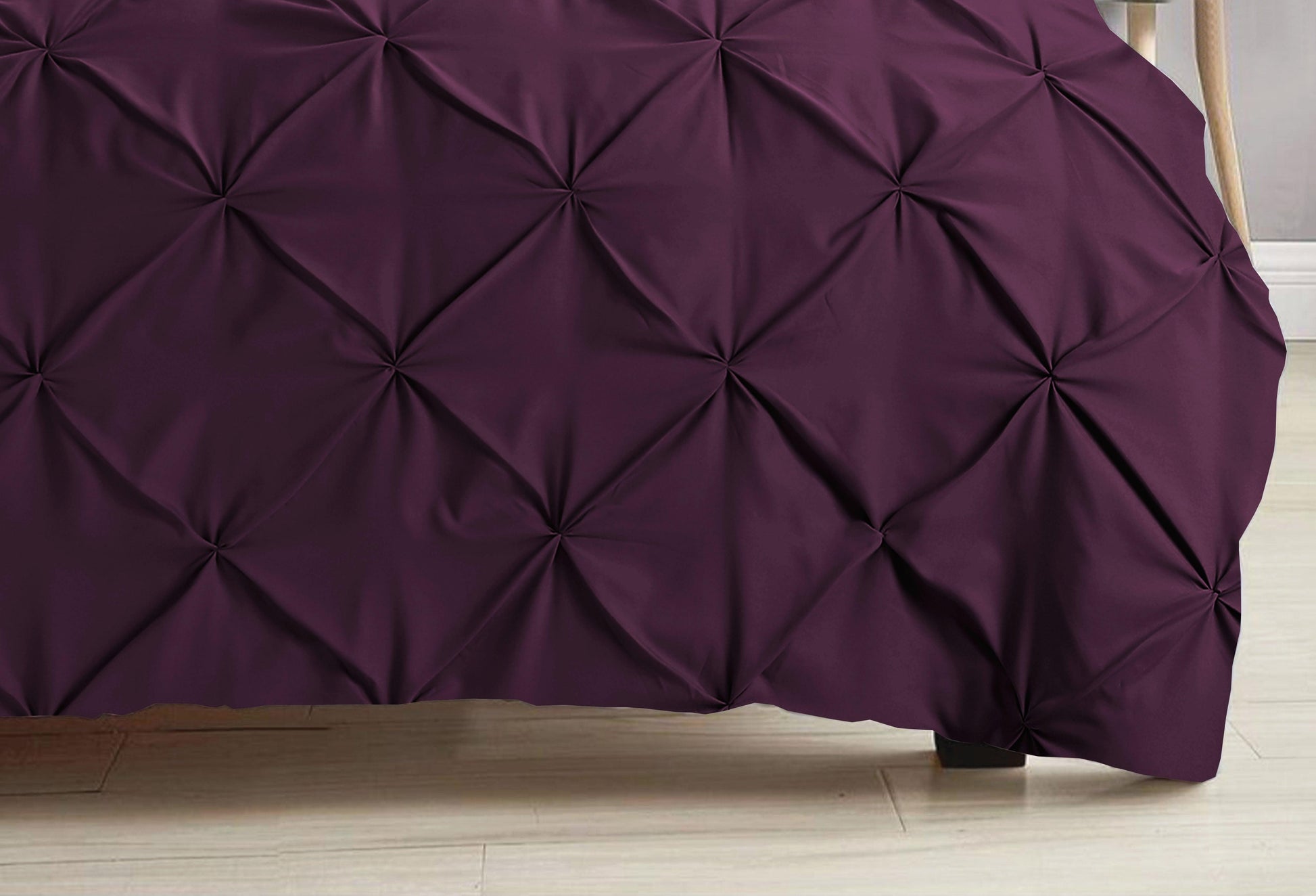 Pintuck Duvet Cover Set - Damson - Bedding Park
