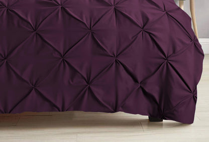 Pintuck Duvet Cover Set - Damson - Bedding Park