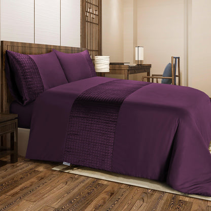 Velvet Patch Duvet Cover Set - Damson - Bedding Park