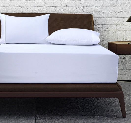 Fitted Bed Sheet- White - Bedding Park
