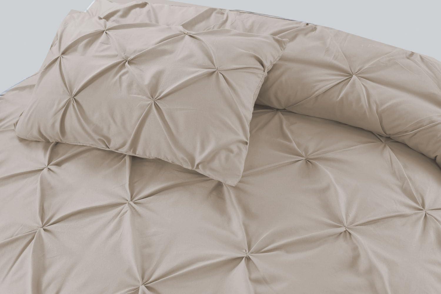 Pintuck Duvet Cover Set- Linen - Bedding Park