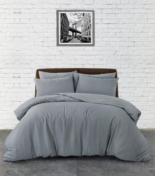 Plain Duvet Cover Set - Gray - Bedding Park