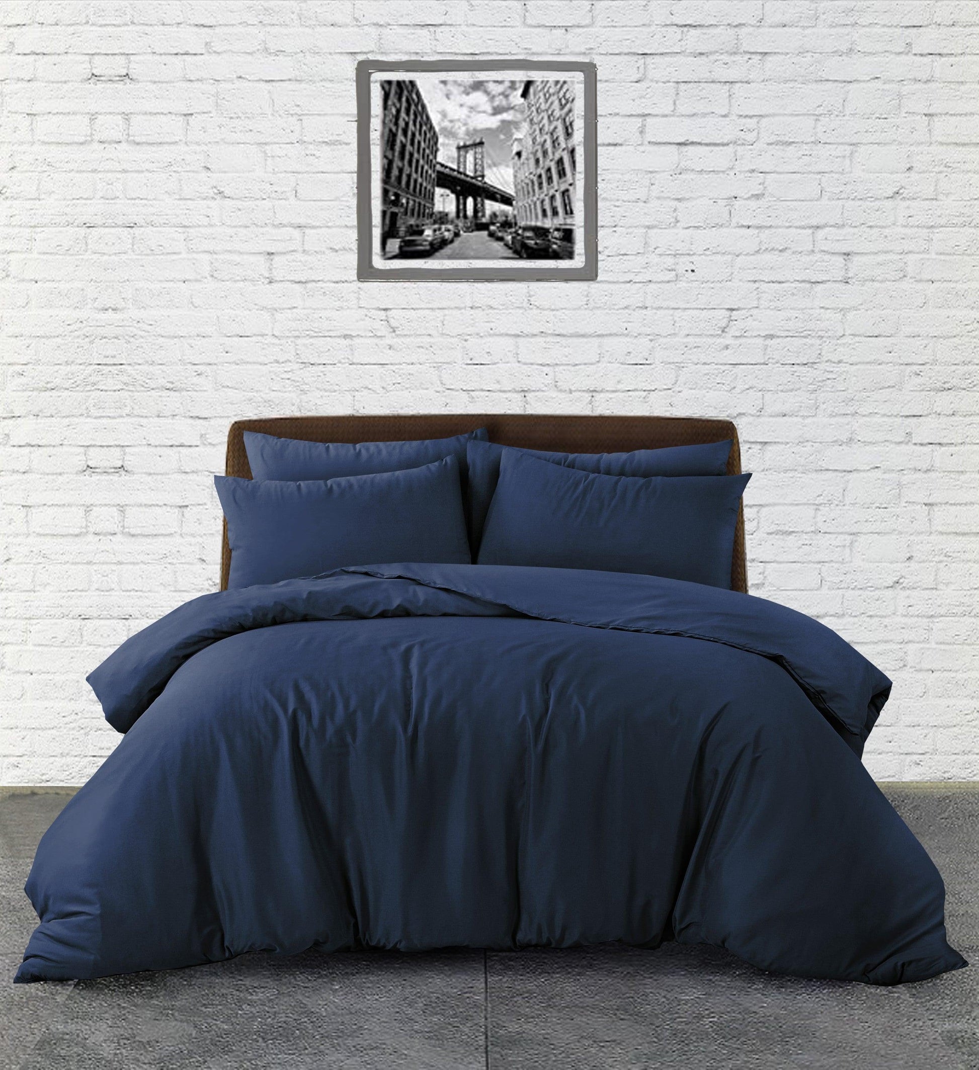 Plain Duvet Cover Set - Navy - Bedding Park