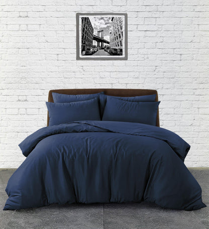 Plain Duvet Cover Set - Navy - Bedding Park