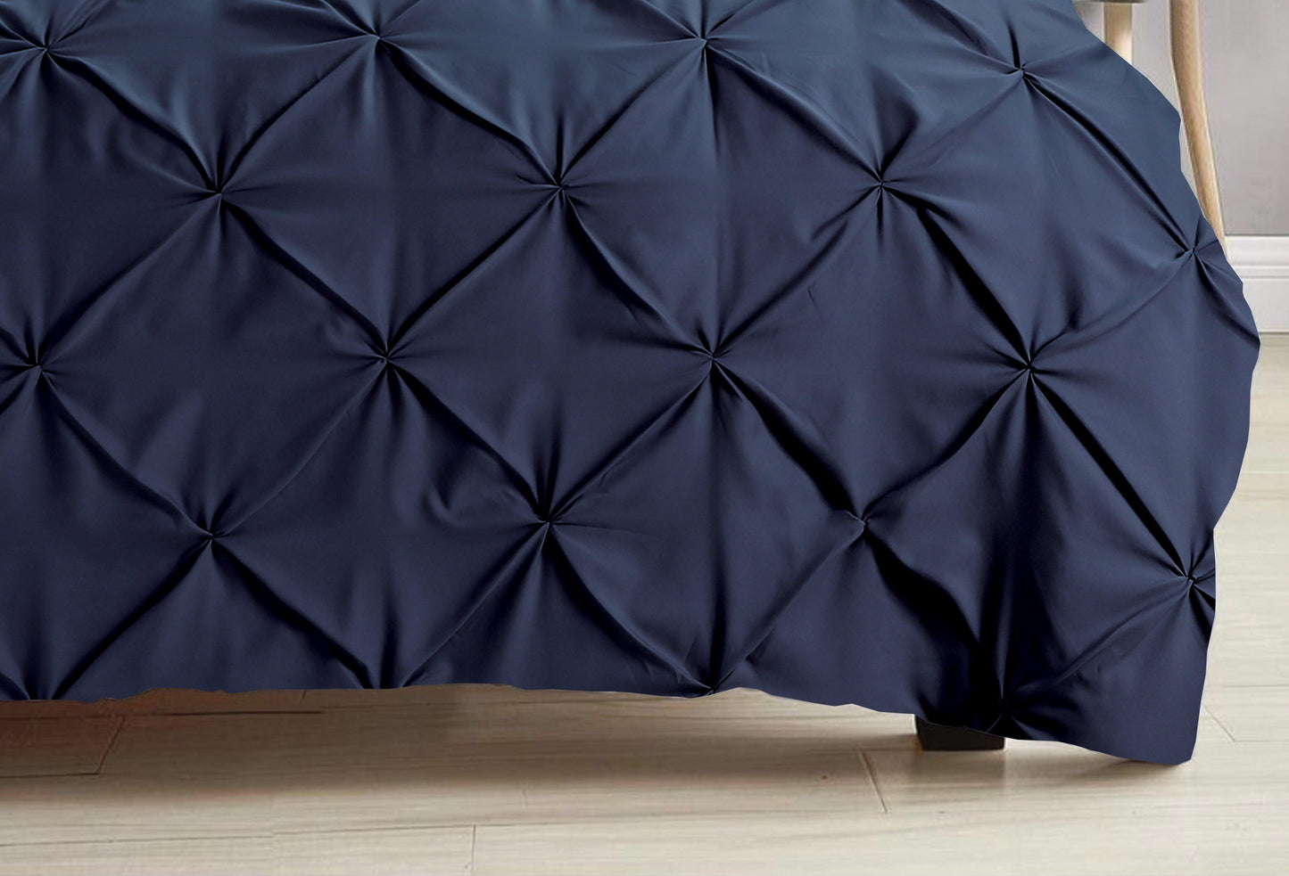 Pintuck Duvet Cover Set- Navy - Bedding Park