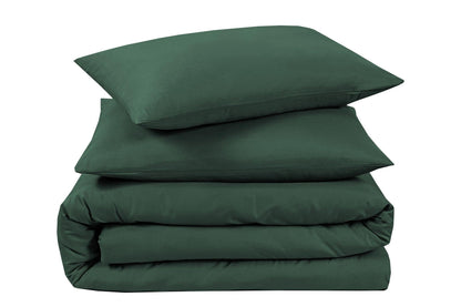 Plain Duvet Cover Set - Bottle Green - Bedding Park