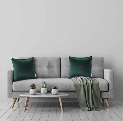 Velvet Cushion Covers - Bottle Green - Bedding Park