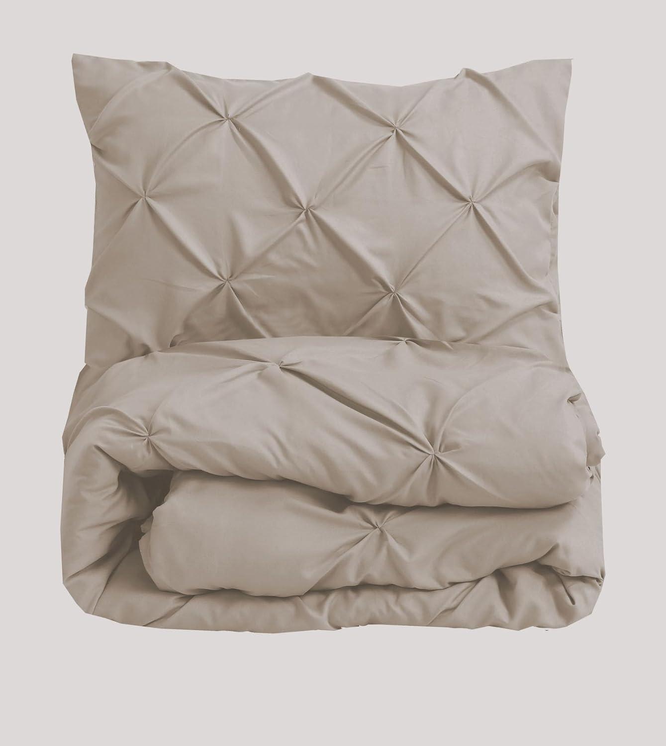Pintuck Duvet Cover Set- Linen - Bedding Park