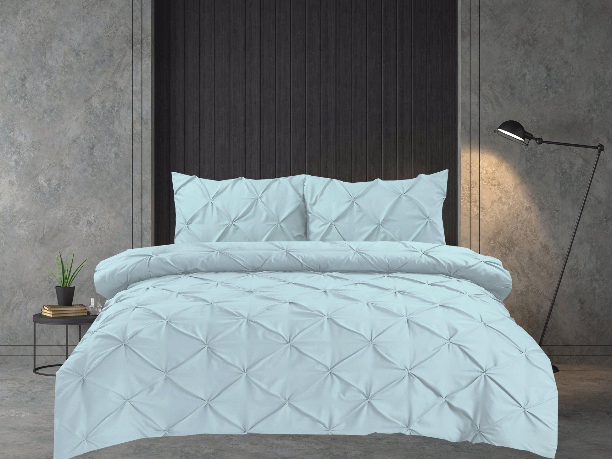 Pintuck Duvet Cover Set- Spa Blue - Bedding Park