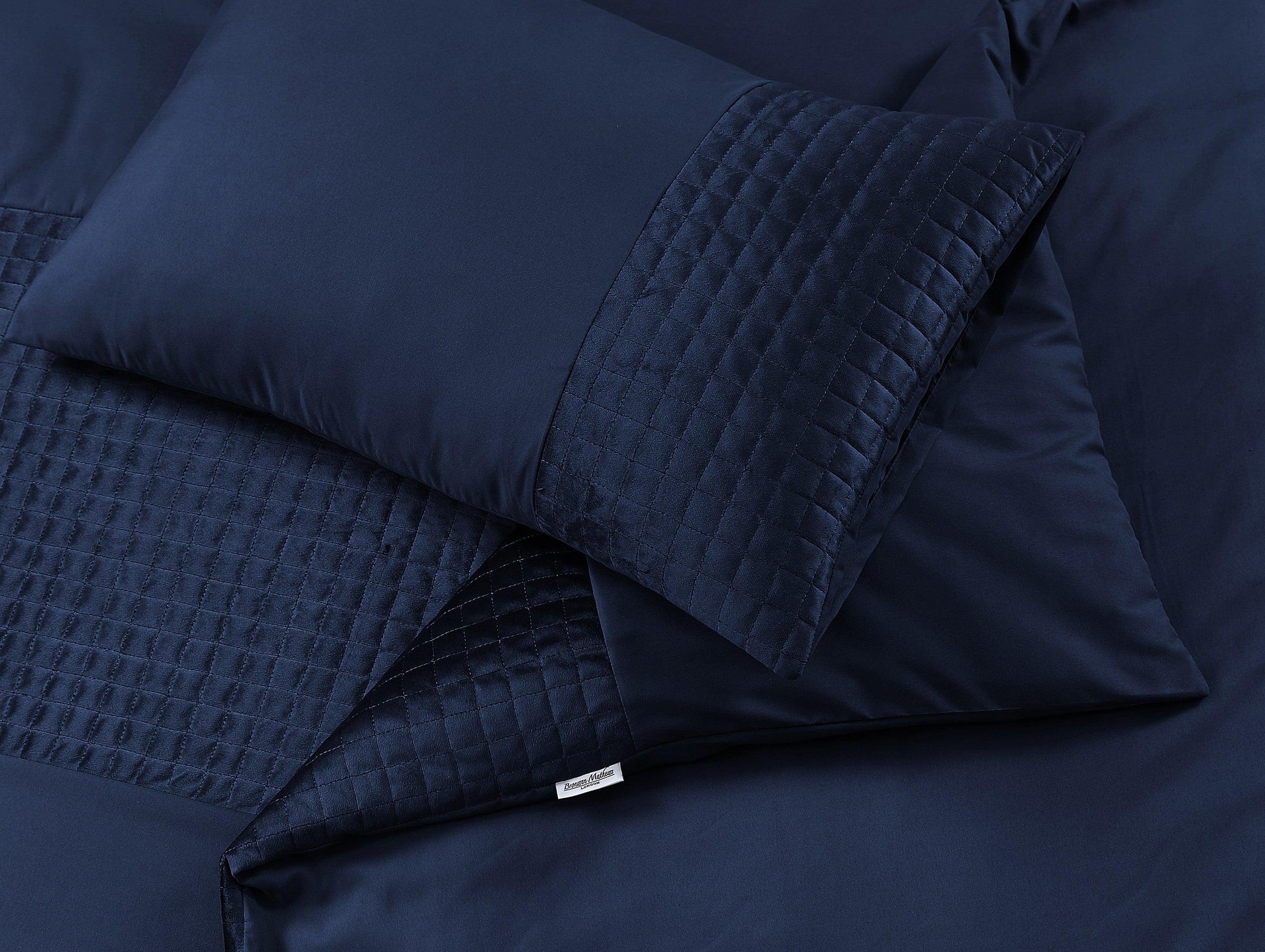 Velvet Patch Duvet Cover Set- Navy - Bedding Park
