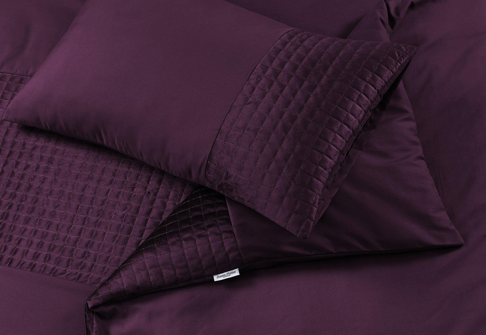 Velvet Patch Duvet Cover Set - Damson - Bedding Park