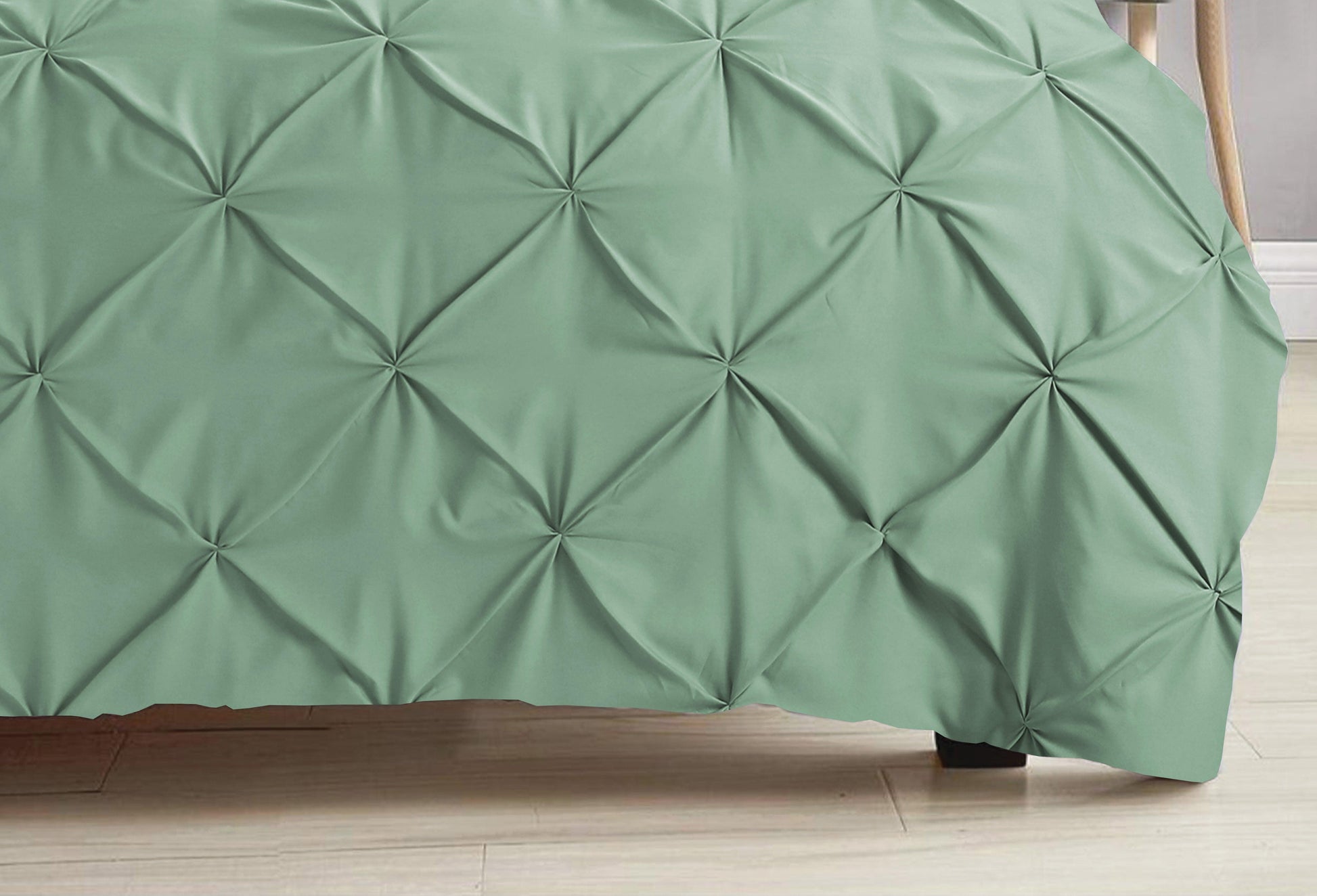 Pintuck Duvet Cover Set- Sage Green - Bedding Park