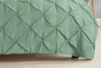 Pintuck Duvet Cover Set- Sage Green - Bedding Park
