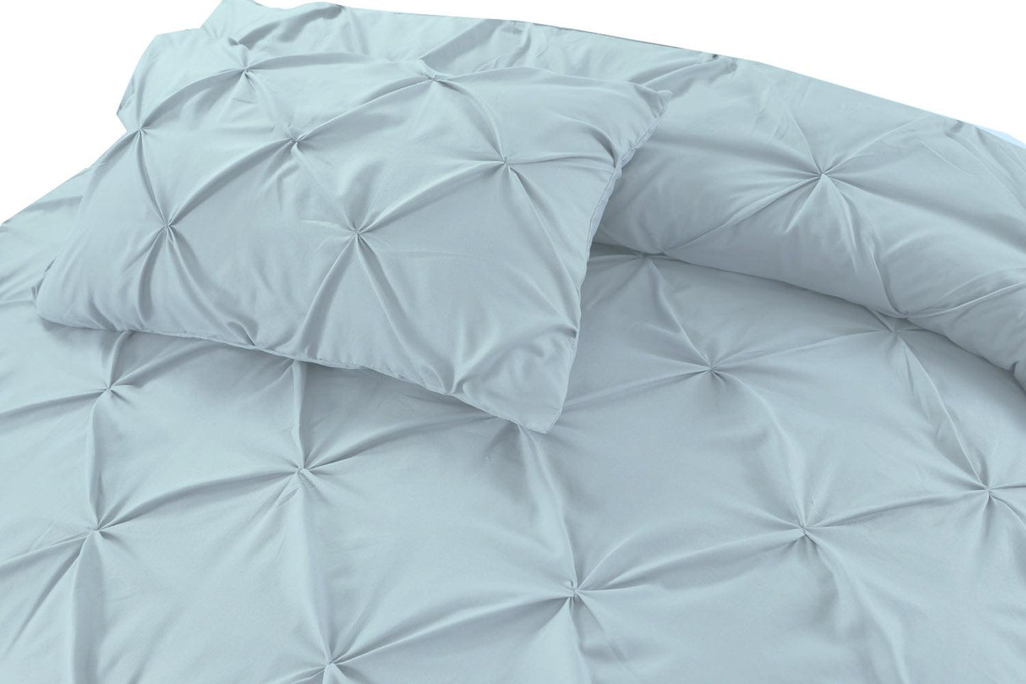 Pintuck Duvet Cover Set- Spa Blue - Bedding Park