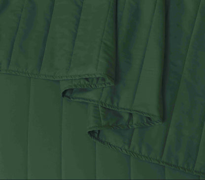 Quilted Stripe Bedspread - Bottle Green - Bedding Park