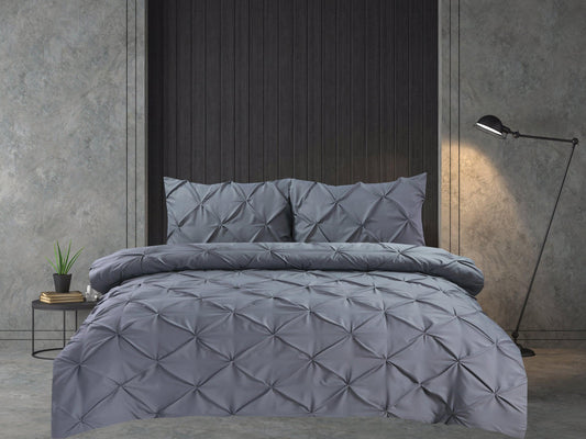 Pintuck Duvet Cover Set - Gray - Bedding Park