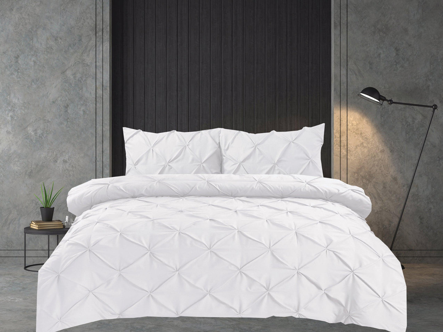 Pintuck Duvet Cover Set- White - Bedding Park