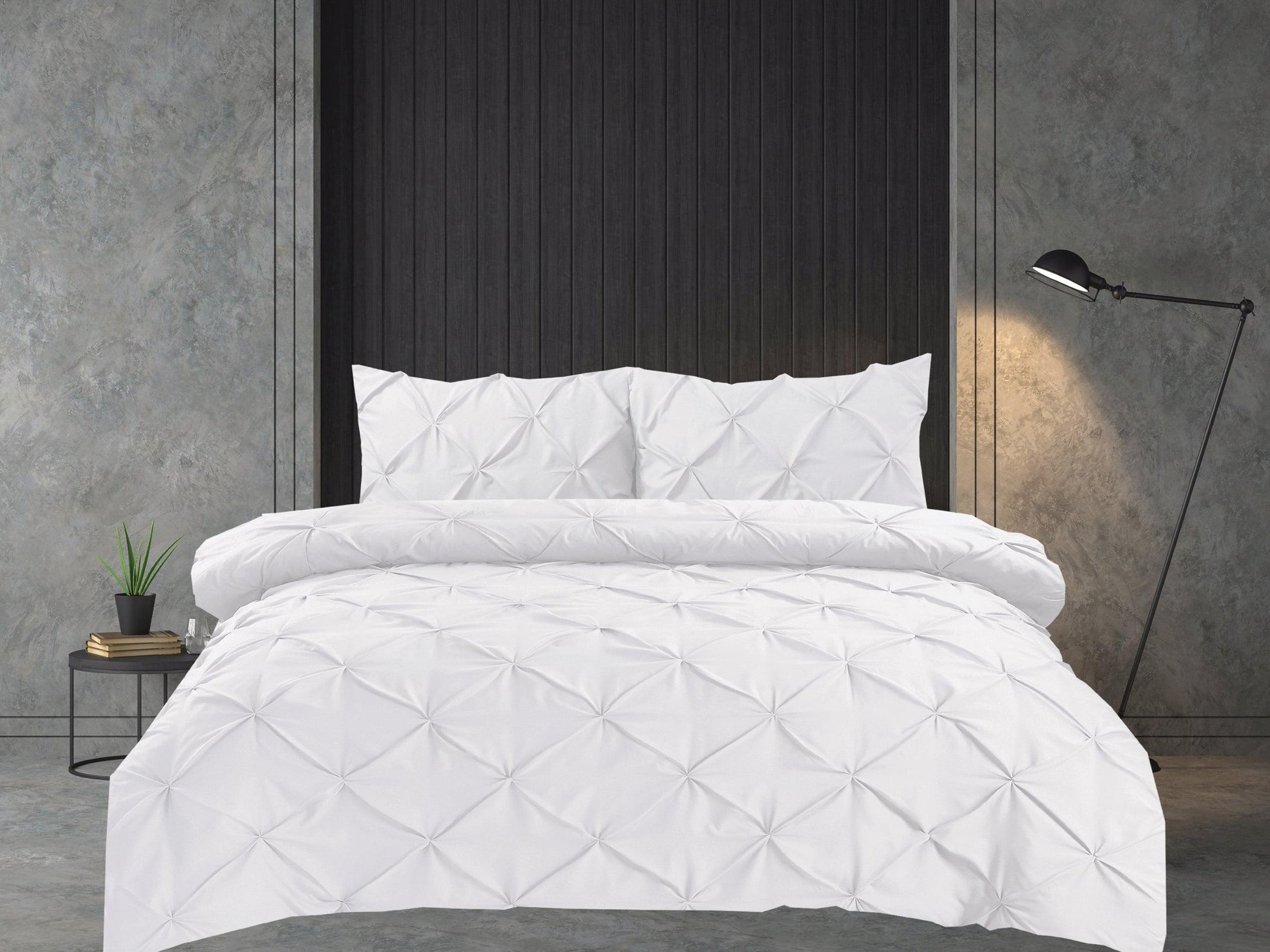 Pintuck Duvet Cover Set- White - Bedding Park