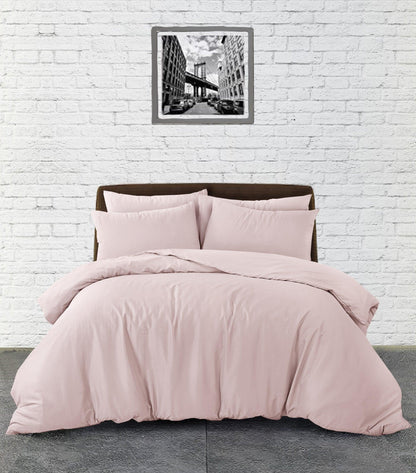 Plain Duvet Cover Set - Blush - Bedding Park