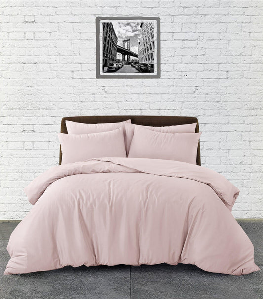 Plain Duvet Cover Set - Blush - Bedding Park
