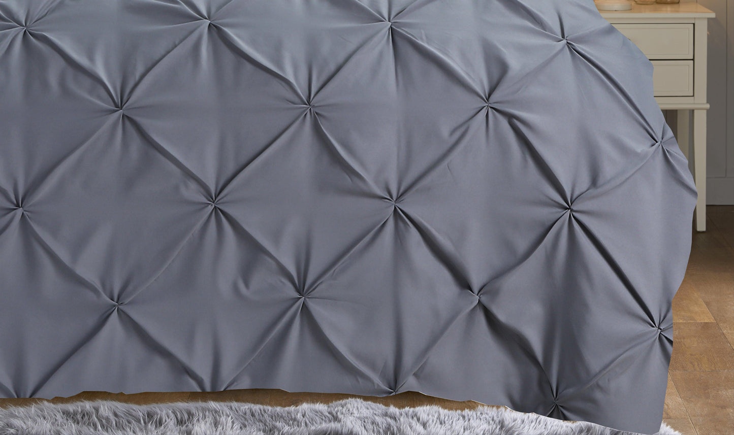 Pintuck Duvet Cover Set - Gray - Bedding Park
