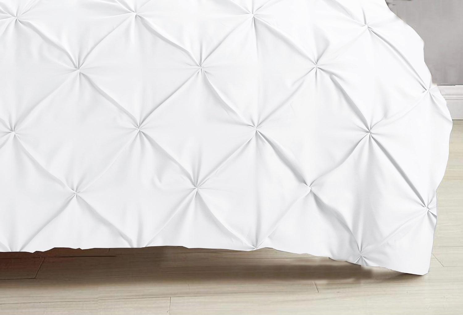 Pintuck Duvet Cover Set- White - Bedding Park