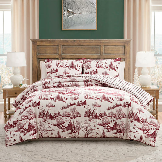 Comforter Set - Aurora Red