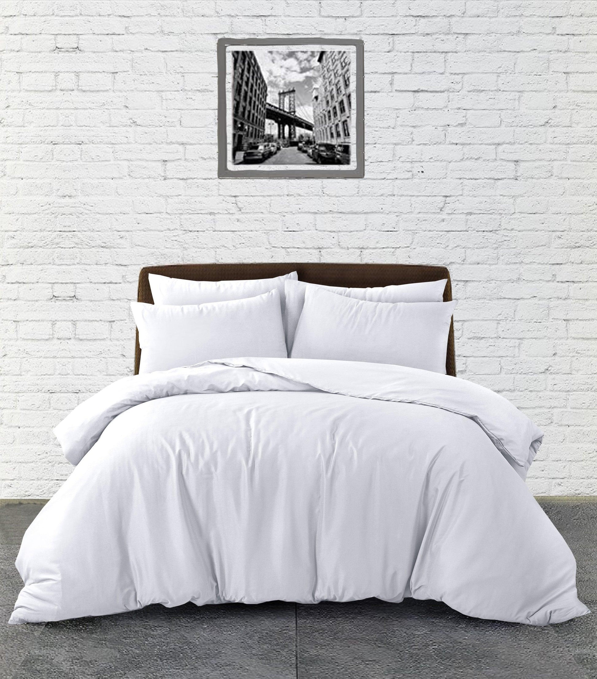 Plain Duvet Cover Set - White - Bedding Park
