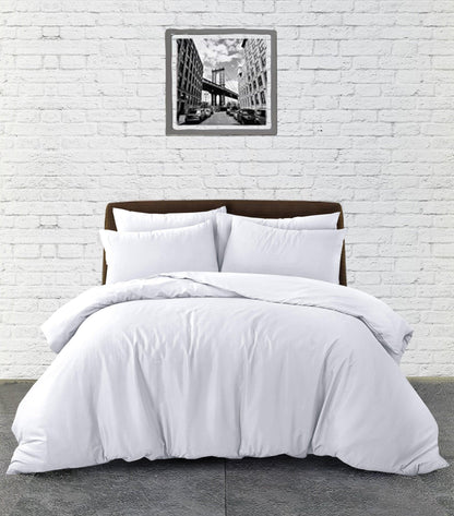Plain Duvet Cover Set - White - Bedding Park