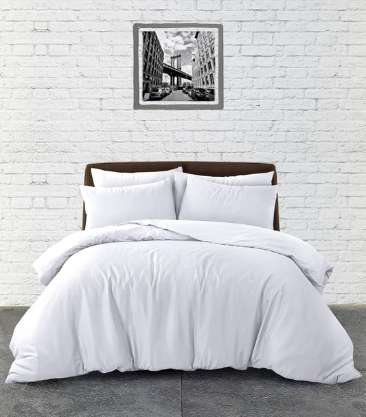 Plain Duvet Cover Set - White - Bedding Park