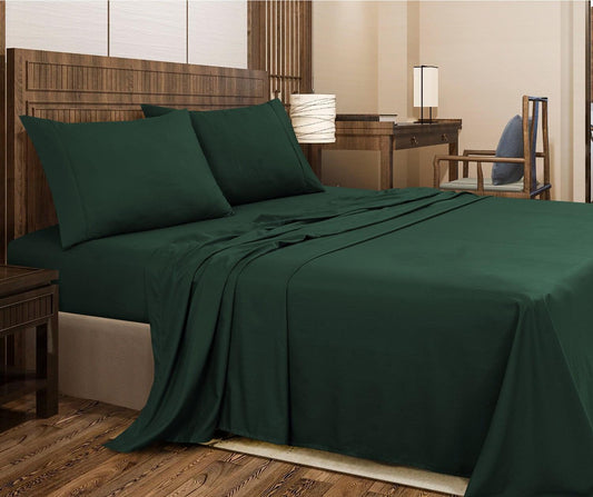 Bed Sheet Set - Bottle Green - Bedding Park