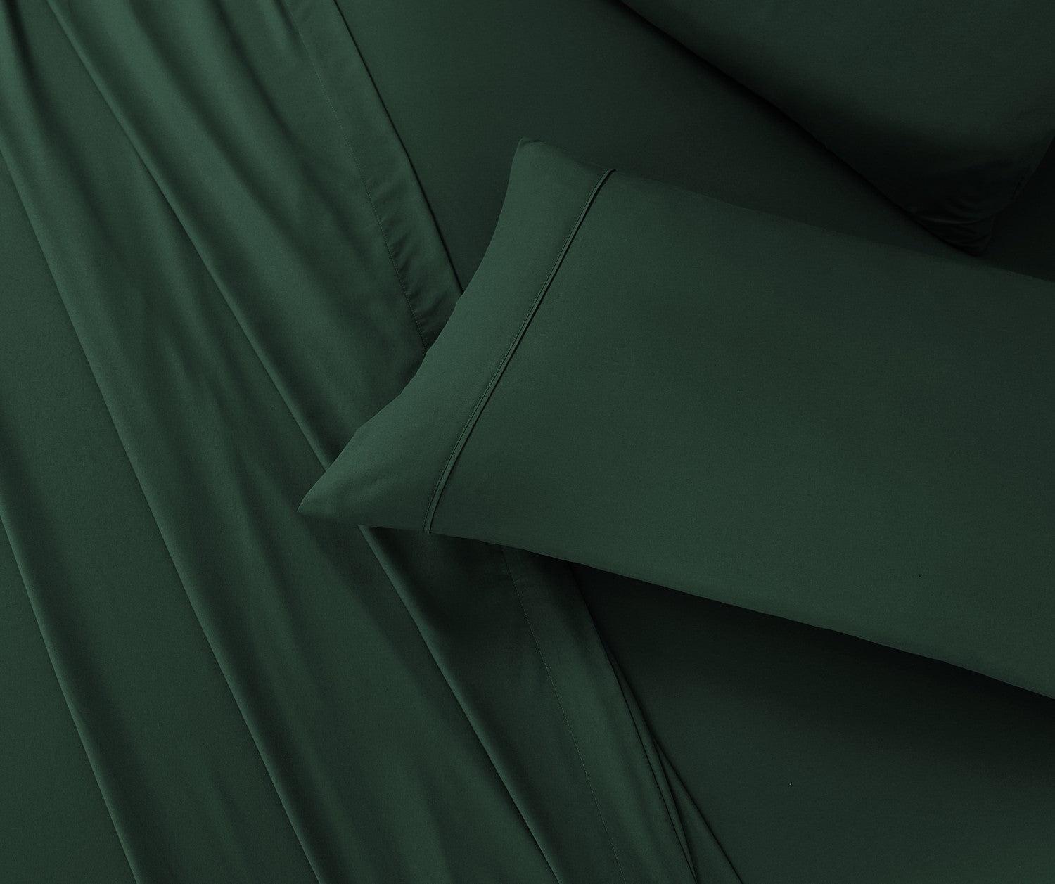 Bed Sheet Set - Bottle Green - Bedding Park