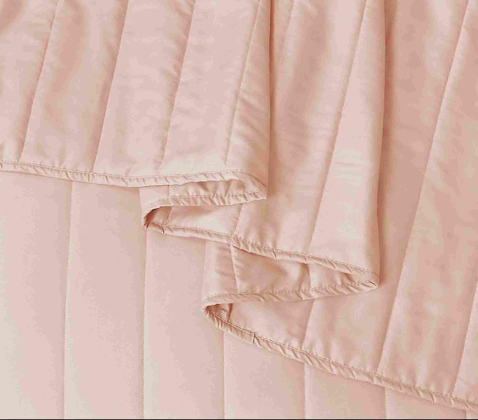 Quilted Stripe Bedspread - Blush - Bedding Park