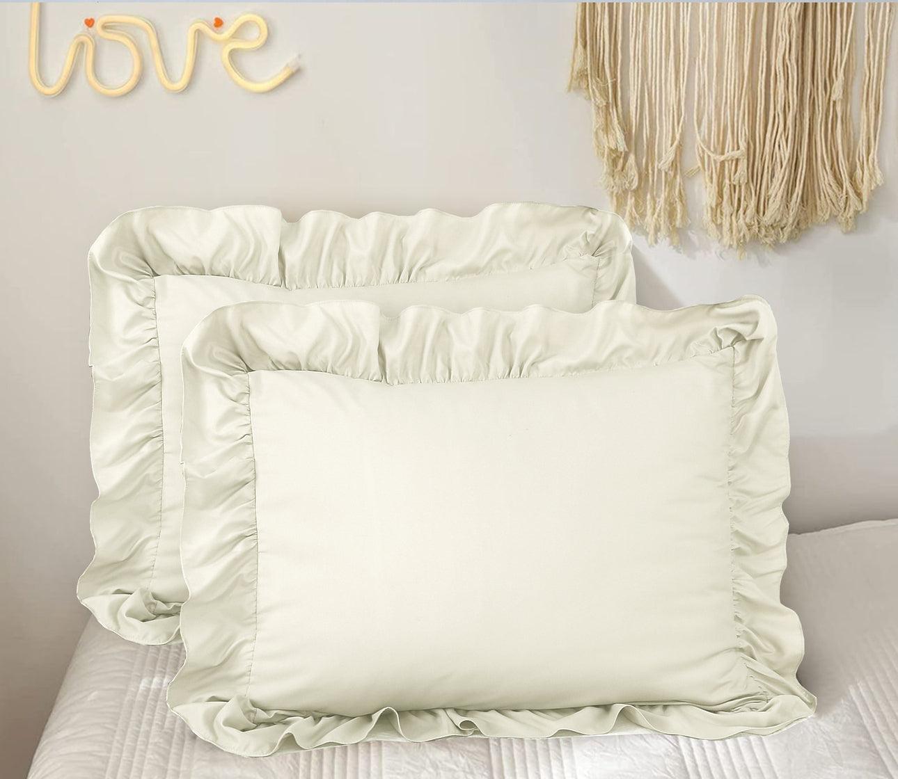 Ruffle Duvet Cover Set - Cream - Bedding Park