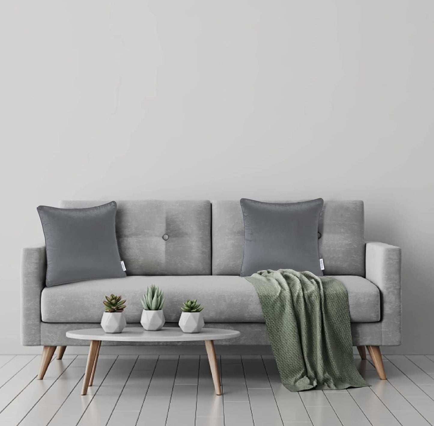 Velvet Cushion Covers - Charcoal - Bedding Park