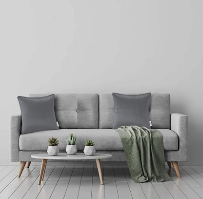 Velvet Cushion Covers - Charcoal - Bedding Park