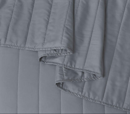 Quilted Stripe Bedspread - Gray - Bedding Park