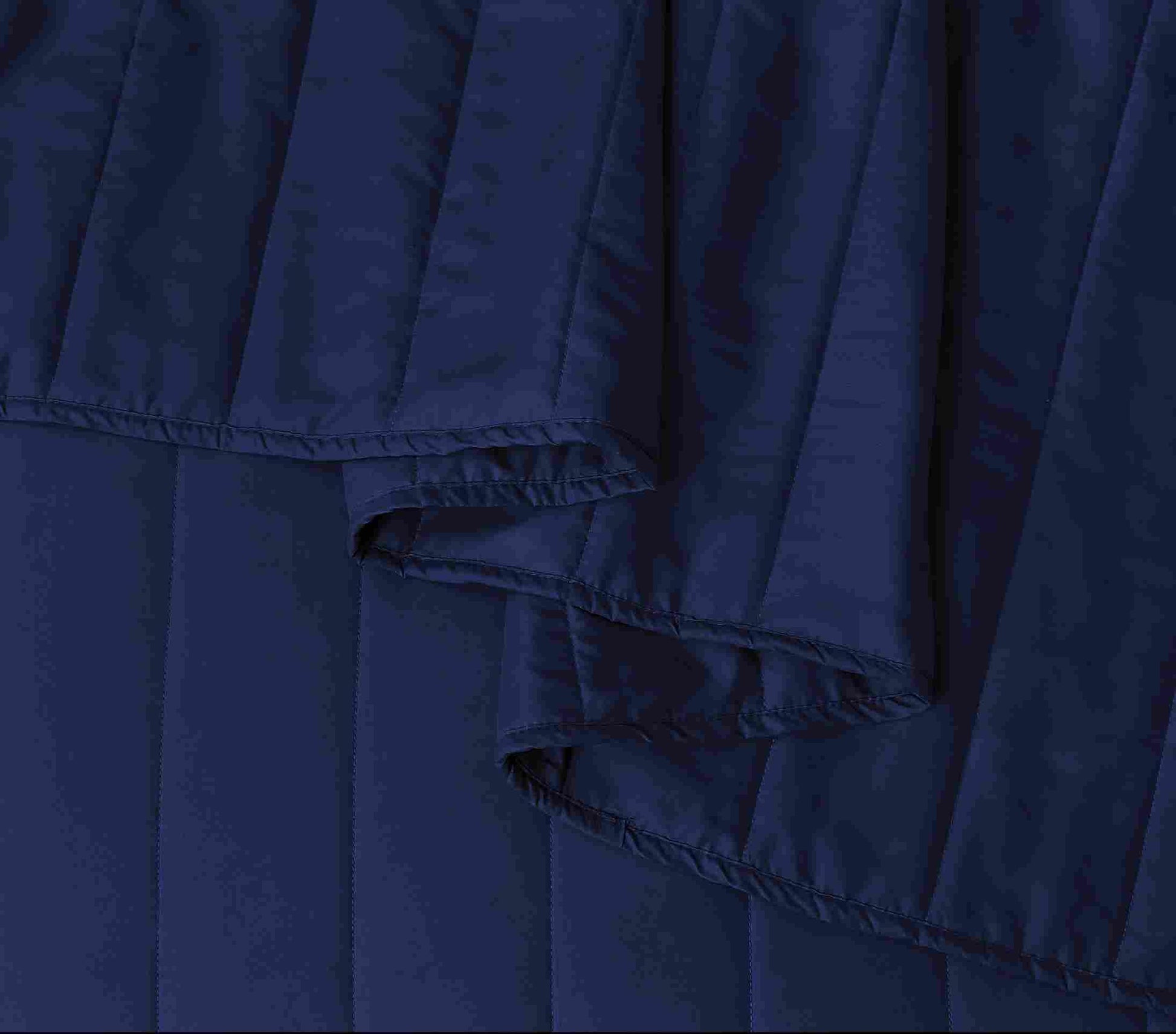 Quilted Stripe Bedspread - Navy - Bedding Park