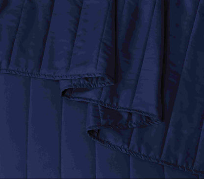 Quilted Stripe Bedspread - Navy - Bedding Park
