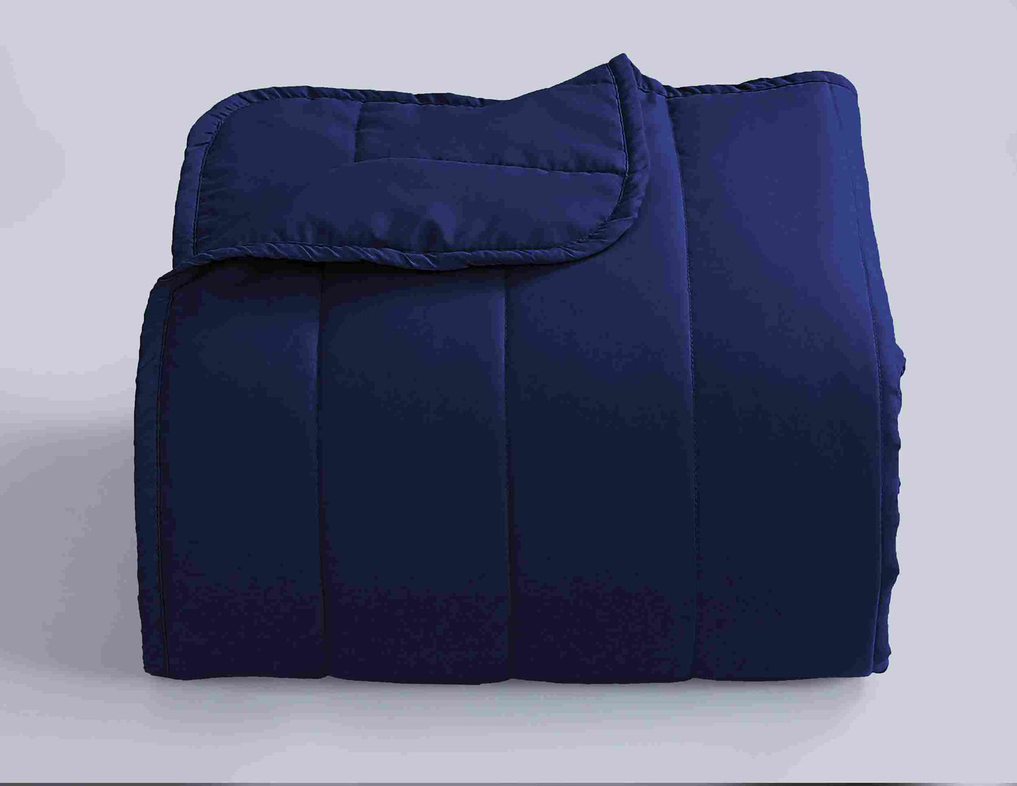 Quilted Stripe Bedspread - Navy - Bedding Park