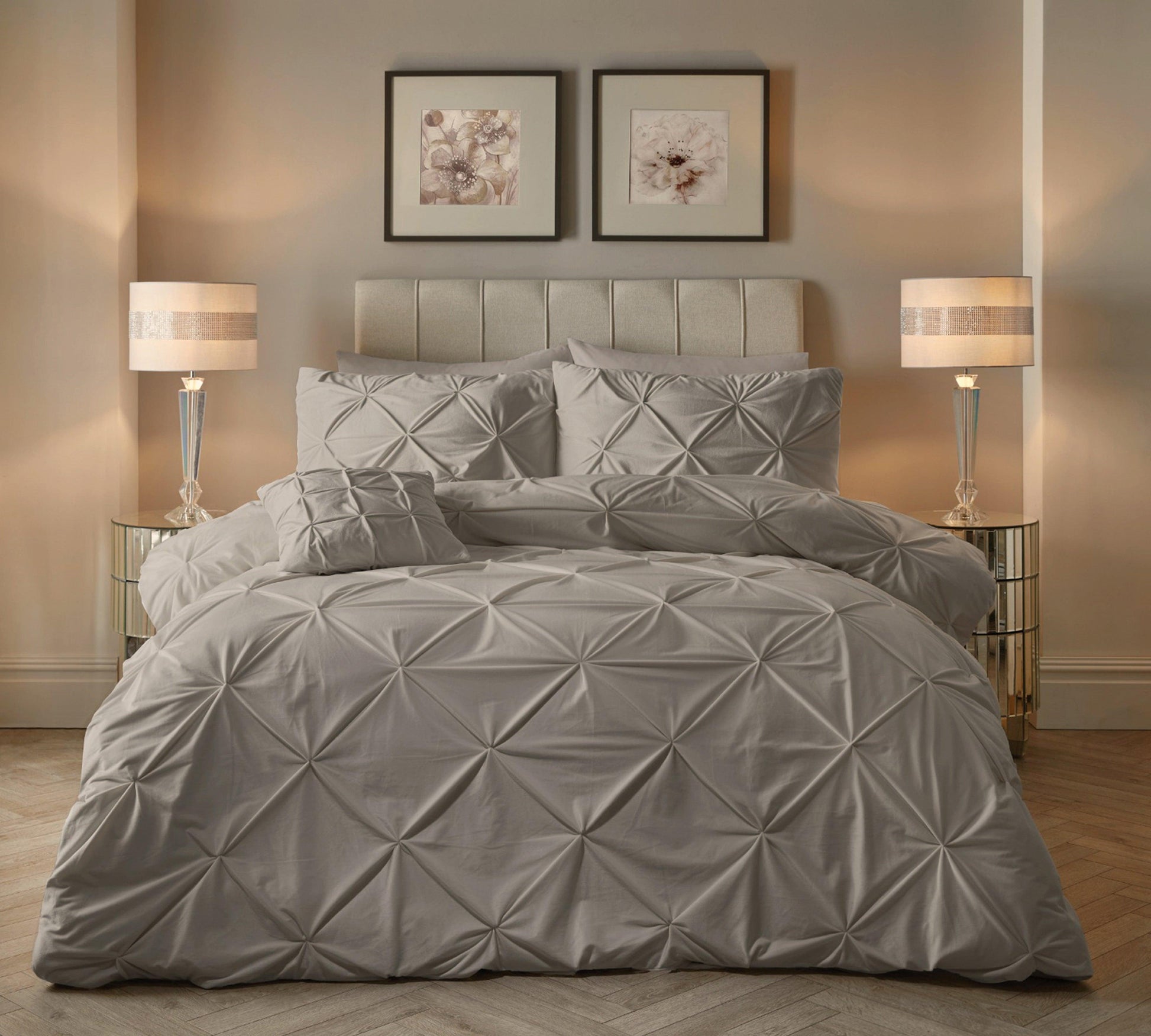 Velvet Pintuck Duvet Cover Set - Linen - Bedding Park