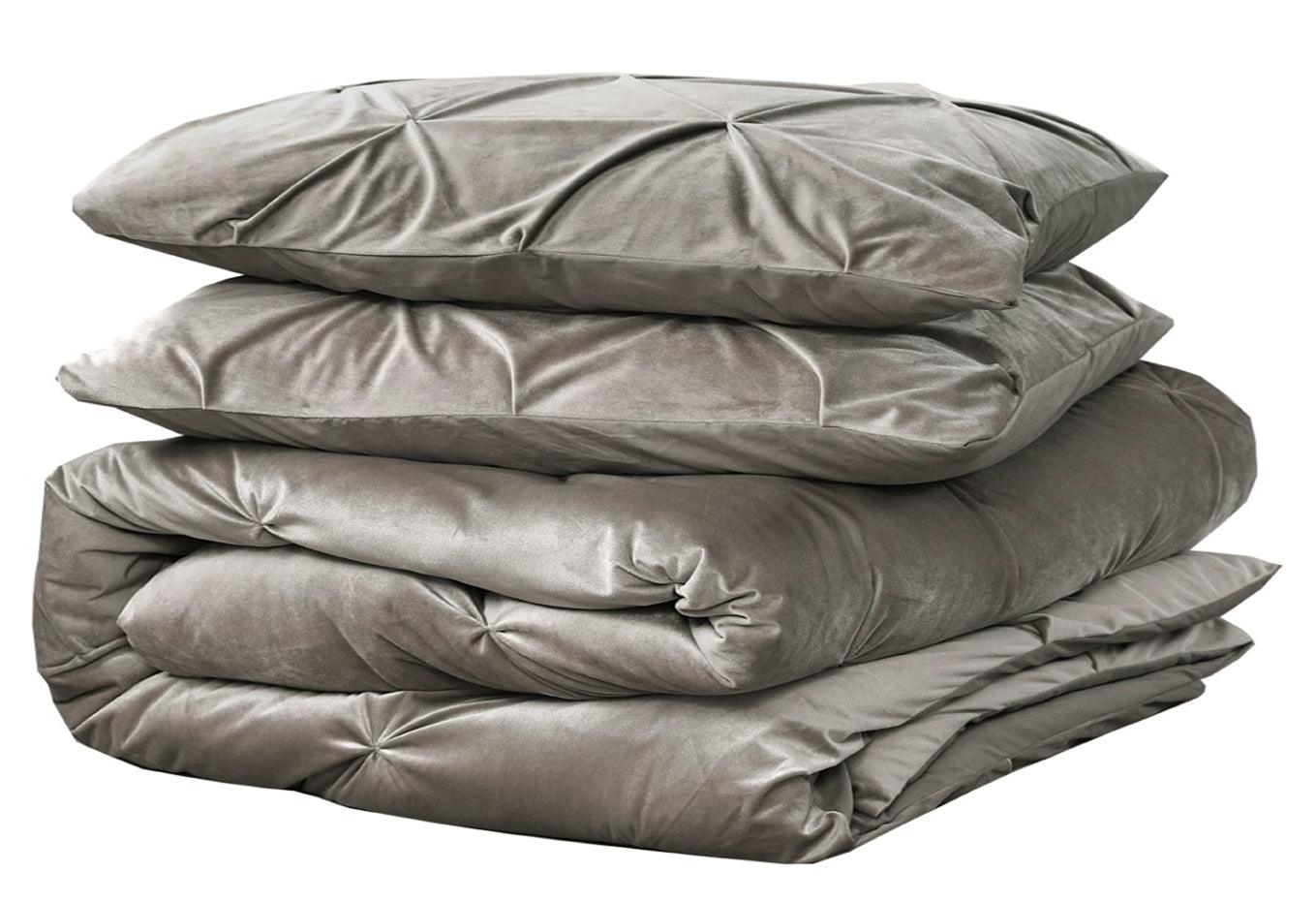 Velvet Pintuck Duvet Cover Set - Linen - Bedding Park